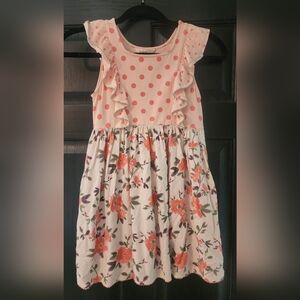 Matilda Jane Pink Polka Dot and Floral Kids Dress